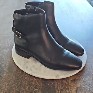 Aldo Black Leather Ankle Booties